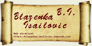 Blaženka Isailović vizit kartica